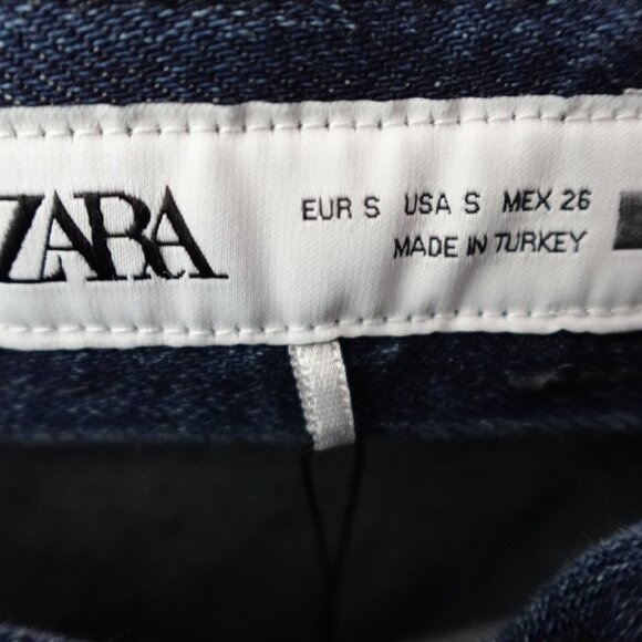 (Zara) Sleeveless Denim Dress with black and white -US size small - Picture 3 of 3